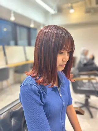 ミディアム カラー collet岩崎駿王 /ハイトーン/艶髪のヘアスタイル