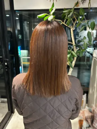 ミディアム 𝑴𝒊𝒐/暖色 カラー/モデル募集中のヘアスタイル