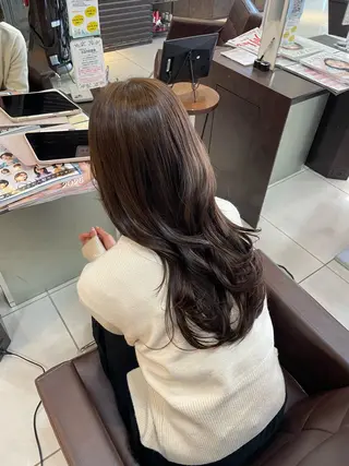 セミロング カラー 🤎韓国ヘア ベージュ まゆか🤎のヘアスタイル