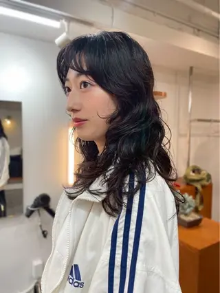 セミロング レイヤー/ケアパーマ /ニュアンス/モードのヘアスタイル