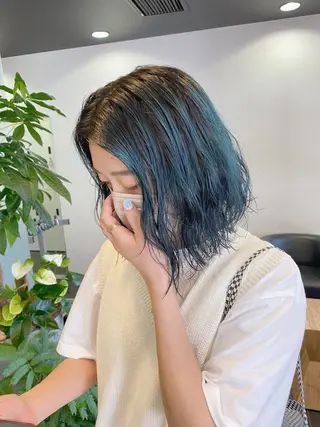 カラー パーマ ブリーチカラー/ベー ジュ/Hono🦖のヘアスタイル