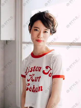 ショート カラー パーマ 白髪ぼかしハイライト 柳川拓哉のヘアスタイル