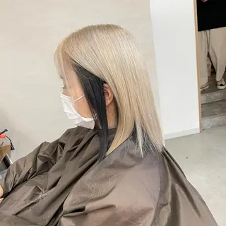 ミディアム カラー Lull (シェアサロンReco VIProom)所属・Lull1人美容室 バレイヤージュのヘアスタイル