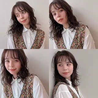 パーマ ボブ/ミディアム 親しみやすさ/さくらのヘアスタイル