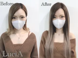 ロング ヘアアレンジ カラー LuciA/エクステ カラーのヘアスタイル
