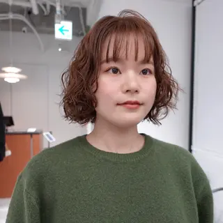 ショート カラー パーマ ヘアアレンジ 🌐サトウ リョウ🌐のヘアスタイル