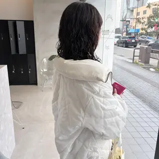 ミディアム パーマ はちすか るかのヘアスタイル