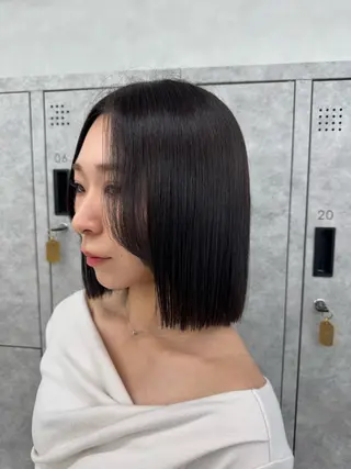 セミロング カラー 韓国レイヤー/ 顔まわり/西野和裕のヘアスタイル