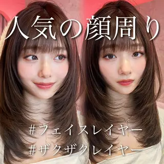 ミディアム カラー 山崎/ボブ縮毛矯正 レイヤー髪質改善のヘアスタイル