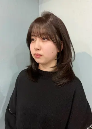 ミディアム カラー 韓国ヘア 🎀華澄のヘアスタイル