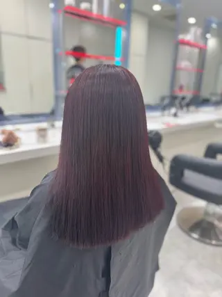 セミロング カラー 【ﾐﾆﾓSALE】透 ける艶髪♡ストレートのヘアスタイル