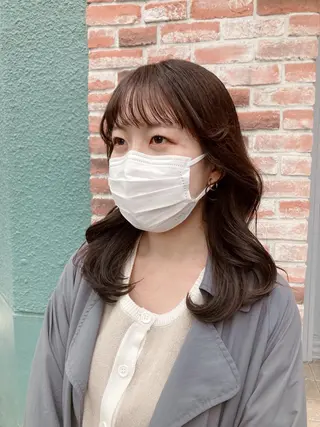 ミディアム カラー パーマ/イルミナ カラー 三浦菜々子のヘアスタイル