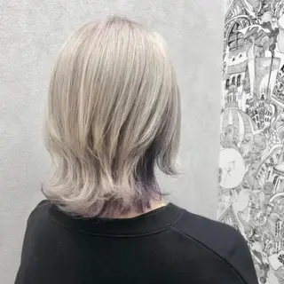 ミディアム カラー ヘアアレンジ 💎yuto💎 ハイトーン/韓国ヘアのヘアスタイル