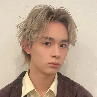 ミディアム メンズ 夏向/ハイトーン /パーマのヘアスタイル