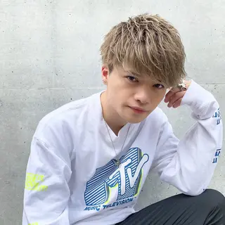 ショート カラー パーマ ヘアアレンジ メンズ キッズ 🟦ニュアンス/メン ズパーマ横浜🟦のヘアスタイル