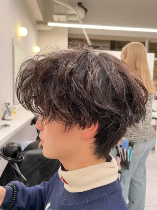 ショート メンズ 韓国風艶髪🎀 暖色カラー🤍のヘアスタイル