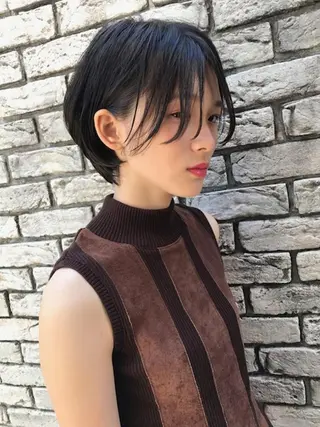 ショート カラー パーマ 羽田 ひろむのヘアスタイル