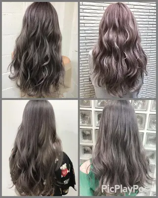 ロング カラー ササ キのヘアスタイル