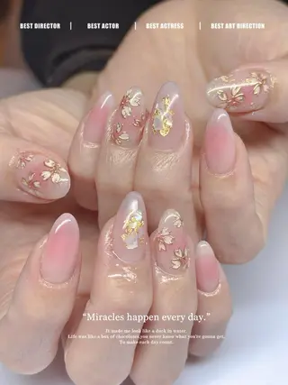 セミロング ネイル 長さ出し専門 nynaのネイルデザイン