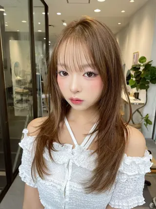 ロング カラー 韓国レイヤー/透明感 /髪質改善/アジキのヘアスタイル