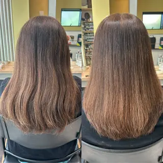 ロング パーマ hub hair レイヤー/透明感のヘアスタイル