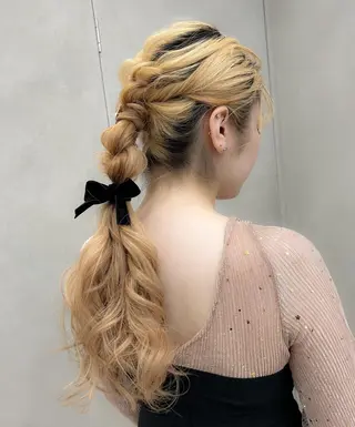 ロング ヘアアレンジ 卒業式ヘアセット🎀 ヘアアレンジのヘアスタイル