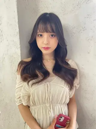 ロング カラー レイヤー/艶カラー /韓国ヘア/高松のヘアスタイル