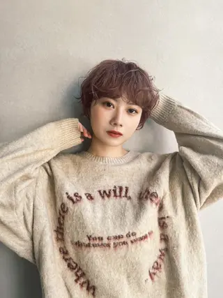 ショート パーマ Un ami  omotesando所属・Mon/ショート/パ ーマのヘアスタイル