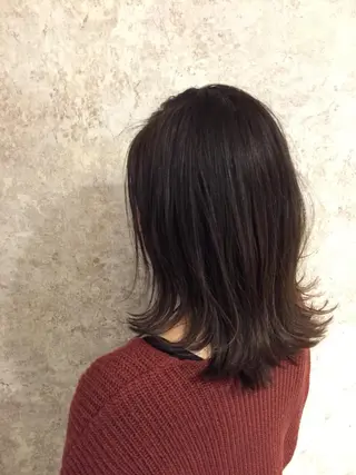 ミディアム カラー パーマ 小顔カット✨ 透明感カラー/村上のヘアスタイル