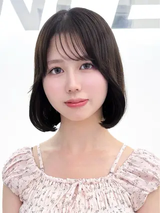 ミディアム カラー ヘアアレンジ ‎🤍盛れるボブ/ 縮毛矯正🪽‪ひかりのヘアスタイル