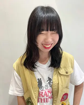 セミロング パーマ ニュアンスヘア☆樋口 希世☆のヘアスタイル