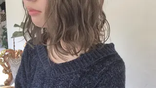 ミディアム カラー パーマ ヘアアレンジ エグチ アキラのヘアスタイル