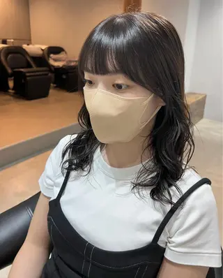 ミディアム カラー パーマ akane/ボブ /オリーブ/ブラウンのヘアスタイル