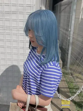 ミディアム カラー ウルフレイヤー エクステ/kokiのヘアスタイル