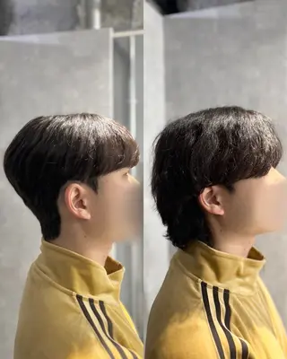 ショート パーマ メンズ 韓国メンズヘア/ ダウンパーマ/歩夢のヘアスタイル