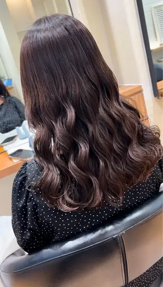 セミロング パーマ コテ巻き風パーマ✨ かつみのヘアスタイル