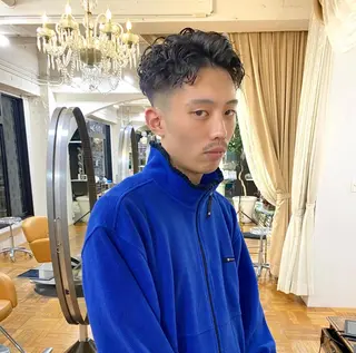 パーマ メンズ ボブ ショート 髪質改善  相澤晃希のヘアスタイル