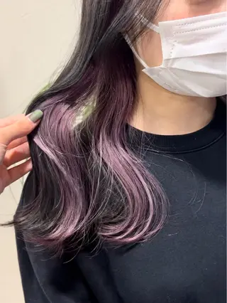 ミディアム カラー 山田 花帆のヘアスタイル