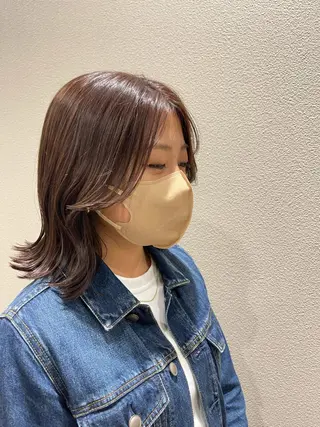 ミディアム カラー KNOWHOW京都所属・トレンド/顔まわり/ レイヤー/グレージュのヘアスタイル