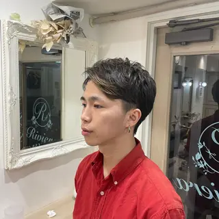 ショート メンズ cinq PROJECT所属・ミルクティーベージュ /三村克彦のヘアスタイル