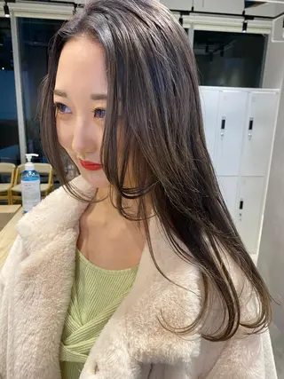 ミディアム カラー ハイトーン/ ボブ 中村麟のヘアスタイル