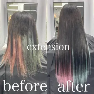 ロング カラー エクステ🩵ブリーチ 韓国ヘア🩵KAEのヘアスタイル