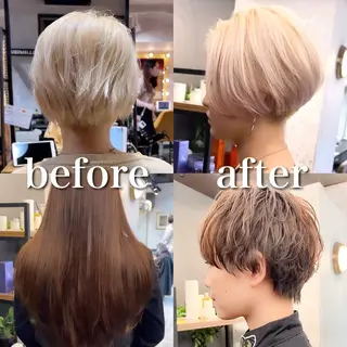 ショート カラー パーマ Lond re Maison.原宿のヘアスタイル