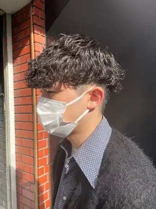 パーマ メンズ スパイキーパーマ 柏NO1 藤本葉のヘアスタイル