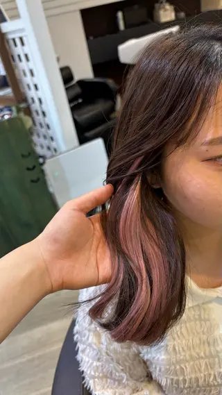 ミディアム 🎀ハイトーン/ 艶カラー/夕月🎀のヘアスタイル