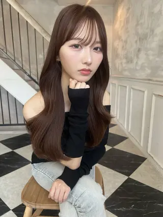 ロング 韓国モテhair🍑 momoのヘアスタイル