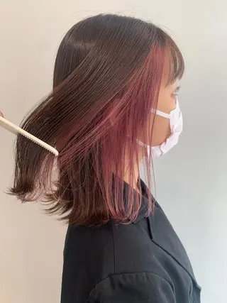 ミディアム カラー 松浦ゆずき 韓国/ 診断/ダウンパーマのヘアスタイル