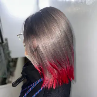 ミディアム カラー ハイトーン/ウルフ /エクステ/ましろのヘアスタイル