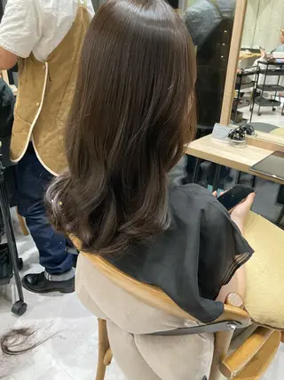 セミロング ✨色持ちの良い艶 カラー✨蟹江真世のヘアスタイル