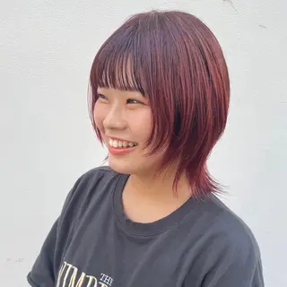 ミディアム 暖色艶color / ボブ🦩Rioのヘアスタイル